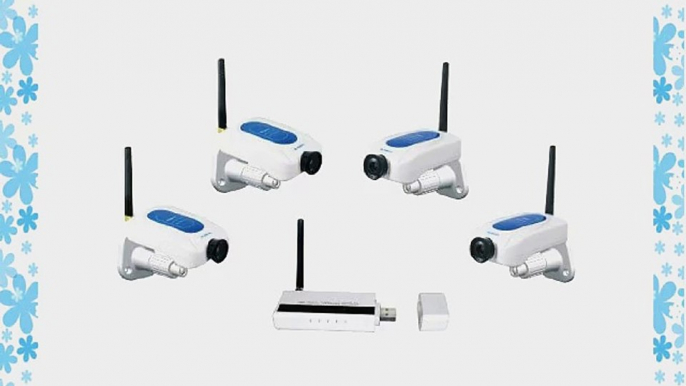 LYD W213ED4 2.4GHz Digital Wireless Security with 4 Digital Cameras Motion Detection and Alarms