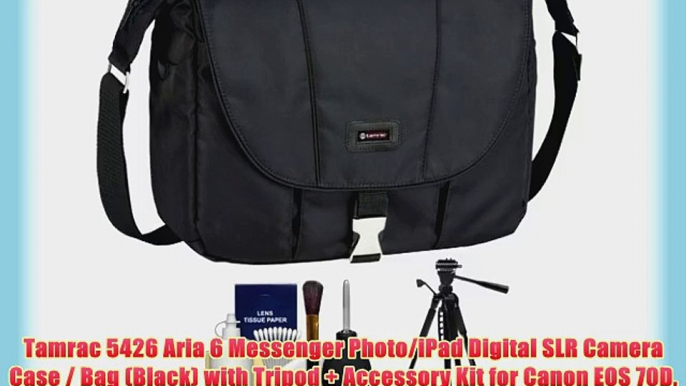 Tamrac 5426 Aria 6 Messenger Photo/iPad Digital SLR Camera Case / Bag (Black) with Tripod