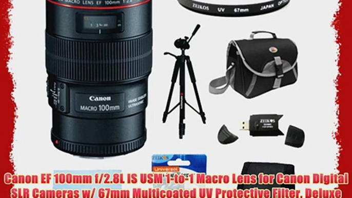 Canon EF 100mm f/2.8L IS USM 1-to-1 Macro Lens for Canon Digital SLR Cameras w/ 67mm Multicoated