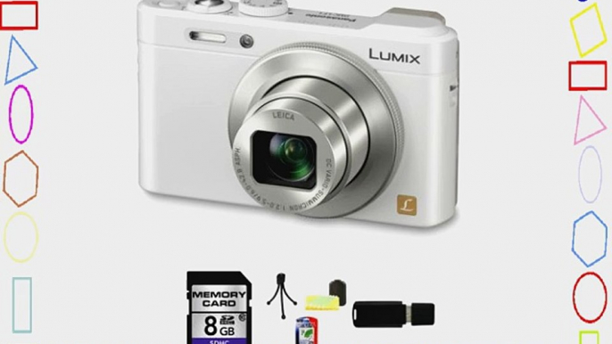 Panasonic Lumix DMC-LF1 DMC-LF1W 12 MP Digital Camera (White)   8GB SDHC Memory Card   Table