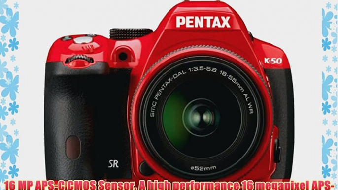 Pentax K-50 16MP Digital SLR Camera Kit with DA 18-135mm WR f3.5-5.6 Lens (Red)