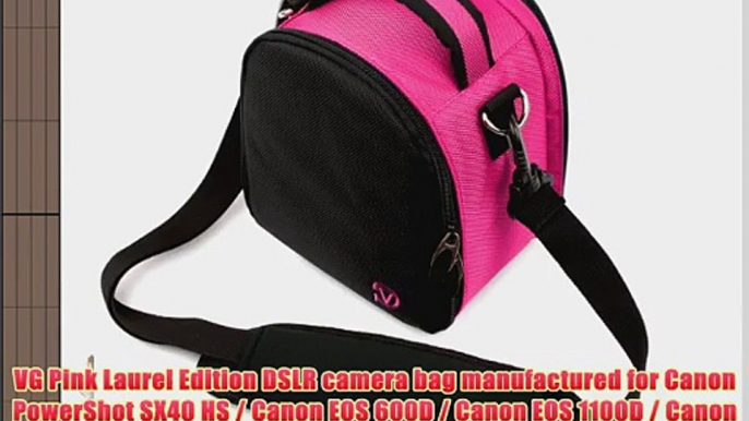 VG Hot Pink Laurel DSLR Camera Carrying Bag with Removable Shoulder Strap for Canon PowerShot