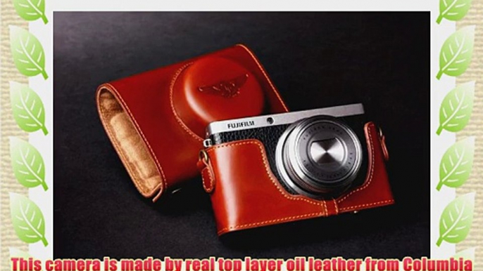 Handmade Genuine real Leather Full Camera Case bag cover for Fujifilm XF1 FUJI XF1 Brown Color