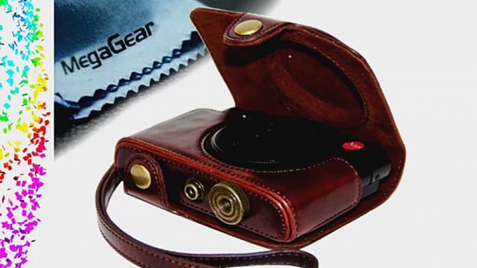 MegaGear Ever Ready Protective Leather Camera Case Bag for Case for Panason?c LF1 (Dark Brown)