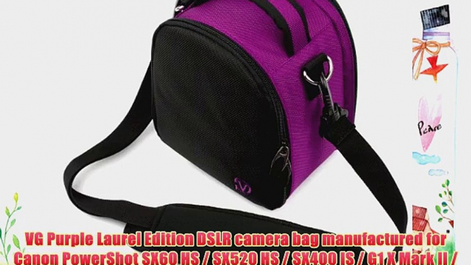 VG Plum Purple Laurel DSLR Camera Carrying Bag with Removable Shoulder Strap for Canon PowerShot