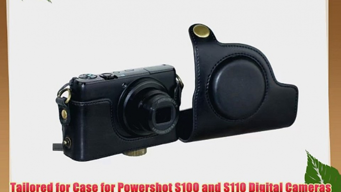 MegaGear Ever Ready Protective Black Leather Camera Case Bag for Case for Canon Powershot S100