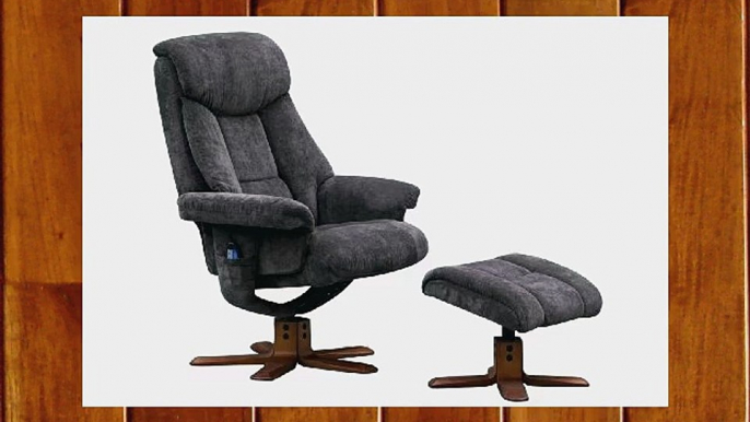 The Exmouth - Fabric Massage Swivel Recliner Chair in Charcoal