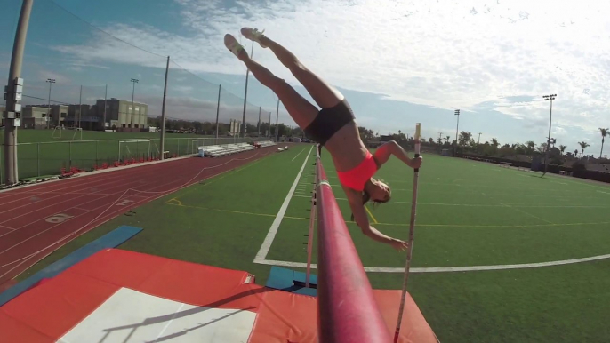 Incredible Pole Vaulting footage with the cute Allison Stokke
