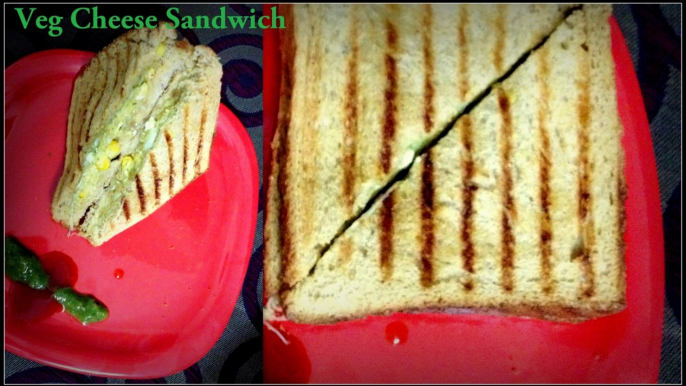 Veg Cheese Grilled Sandwich Recipe | Cheese Sandwich Indian Style