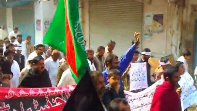 Sinjhoro: Rally Against Terrorism In Shikarpur Imam Bargah (Organized By Shia Ulema Council And Majlis-e-wahdat-e-Muslimeen Of Sinjhoro)Video 01