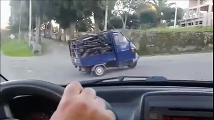Three Wheeled Truck, Tries To Drive a Load Of Wood Up a Hill… WIN OR FAIL.. Check It...