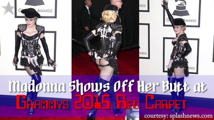 Madonna Flashes Her Butt At The Grammys 2015 Red Carpet (Grammys 2015)