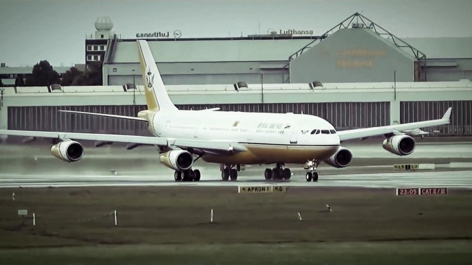 Royal Brunei   Airbus A340  Takeoff at Hamburg Finkenwerder (Hamburg plant of Airbus) Airport