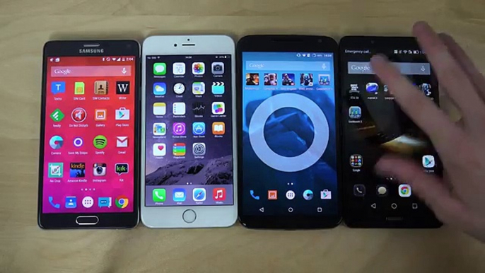 Samsung Galaxy Note 4 vs. iPhone 6 Plus vs. Nexus 6 vs. Ascend Mate 7 Benchmark Speed Test (4K)