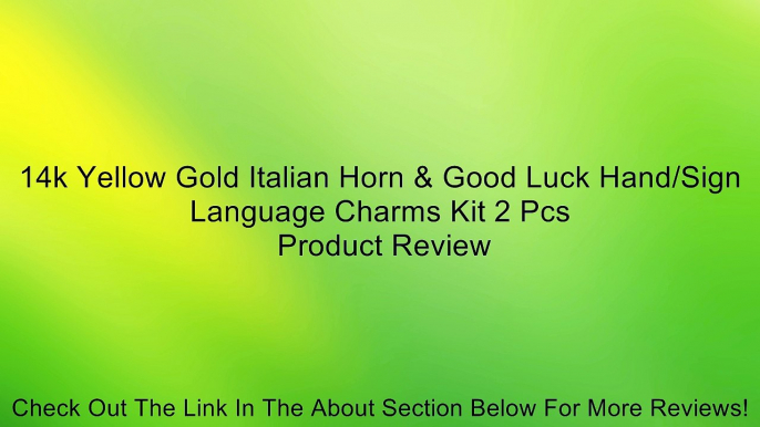 14k Yellow Gold Italian Horn & Good Luck Hand/Sign Language Charms Kit 2 Pcs Review