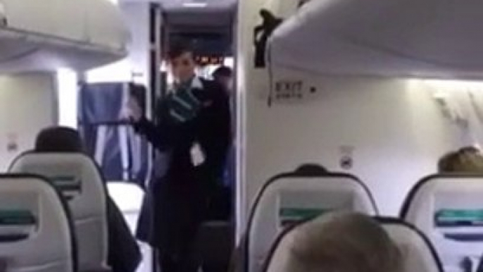 Funky Flight Attendant Breakdance demo keeping passengers entertained