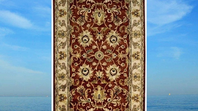 9' x 12' Rectangular Oscar Isberian Rugs Area Rug Red Color Hand Tufted India Guilded Collection