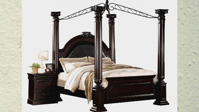 ACME 21334EK Roman Empire II Bed Eastern King Dark Cherry Finish