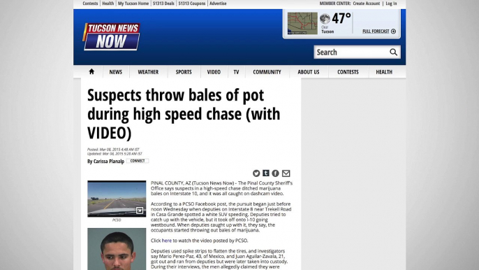 Dashcam Shows Marijuana Bales Being Hurled During High-Speed Chase