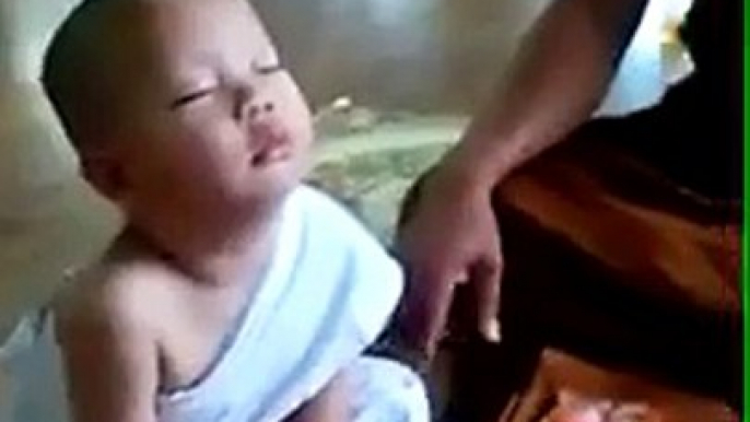 sleeping baby in temple - sleeping buddha