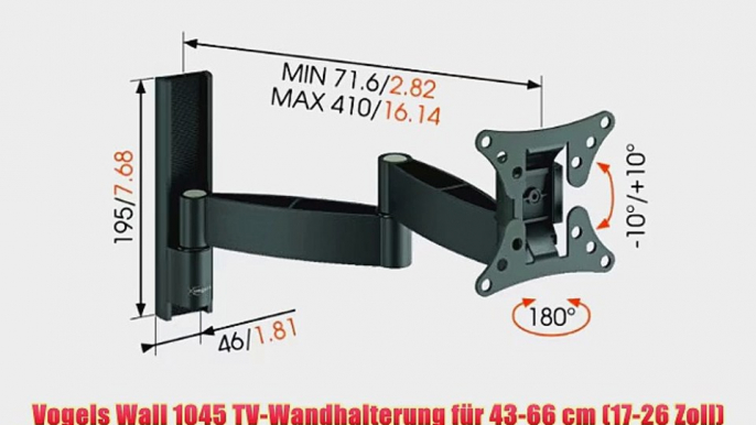 Vogels Wall 1045 TV-Wandhalterung f?r 43-66 cm (17-26 Zoll) Fernseher drehbar und neigbar max.