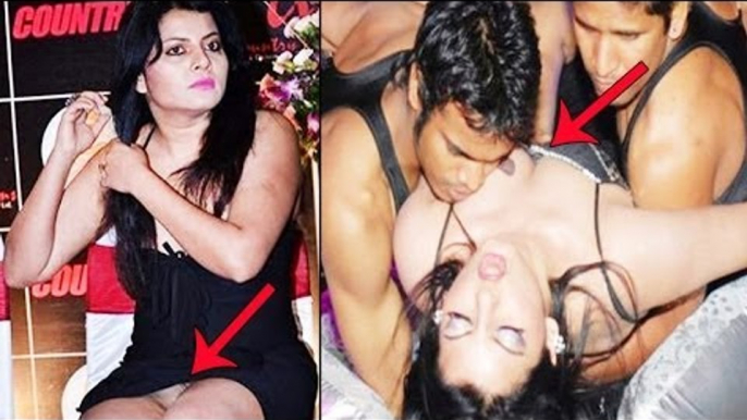 Item Girl Shradha Sharma Caught In Camera Exposing Her Inner Wear