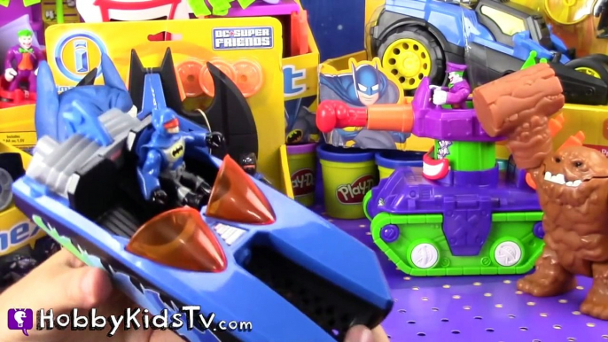 Batman Imaginext Mega Box Opening Play-Doh Egg Surprise Joker Clayface Penguin Catwoman