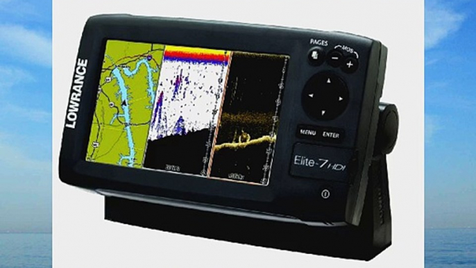 Lowrance Elite-7 000-10968-001 7-Inch Color PlotterSounder with Basemap and 83/200 Transom