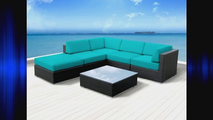 Luxxella Patio Beruni Outdoor Wicker Furniture 6-Piece All Weather Couch Sectional Sofa Set