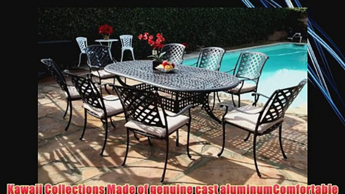 Kawaii Collection Outdoor Cast Aluminum Patio Furniture 9 Piece Dining Set MLV4284T CBM1290