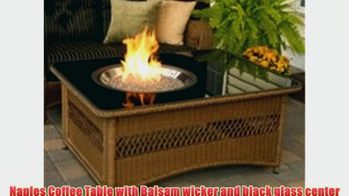 Outdoor Great Room Naples Fire Pit Table with Wicker Base