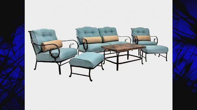 Hanover OCEANA6PC Oceana 6-Piece Outdoor Lounging Set Includes Sofa 2 Arm Chairs 2 Ottomans