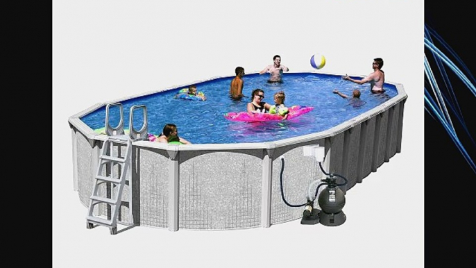 Splash Pools Above Ground Slim Style Oval Pool Package 33-Feet by 18-Feet by 52-Inch