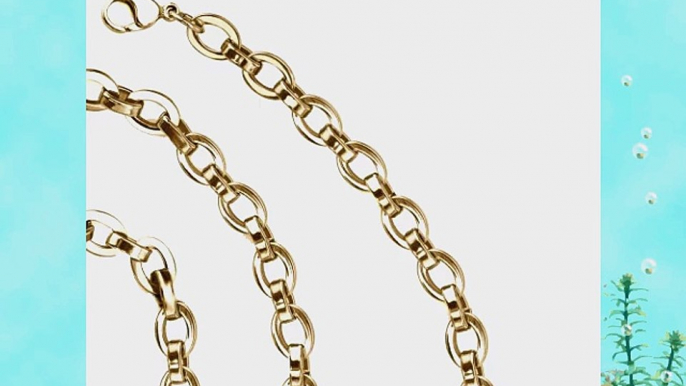 Gold Color 2.50mm Stunning Unisex Stainless Steel Rolo Oval Link Adjustable 18 to 22 Inch Chain