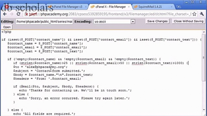 PHP Lecture (103) Creating a Simple Contact Form Part 4