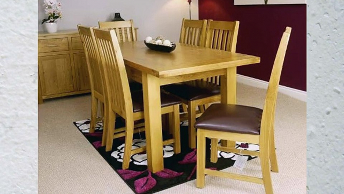 SOLID OAKLAND CHUNKY OAK EXTENDING DINING SET TABLE AND CHAIRS *CHOICE OF CHAIR COLOURS AND