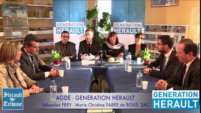 VIAS - 2015 - SEBASTIEN FREY  en CONFERENCE de PRESSE REUNIT les 5 maires du canton