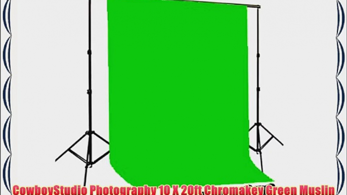 CowboyStudio Photography 10 X 20ft Chromakey Green Muslin Backdrop with 10ft  Heavy Duty Crossbar