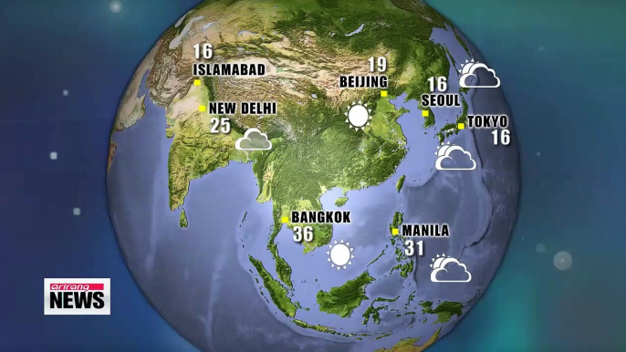 Seoul will have a daytime high of 16 degrees Celsius tomorrow