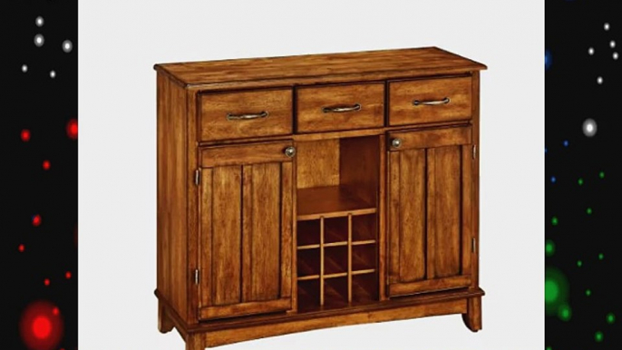 Home Styles 5100-0066 Buffet of Buffets Cottage Oak Wood Top Buffet Server Cottage Oak Finish