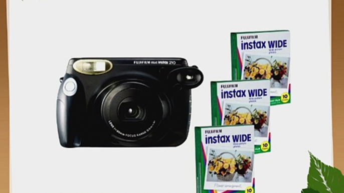 Fujifilm INSTAX 210 Instant Photo Camera Kit and 3 Fujifilm Instax Wide Film with 10 Exposures