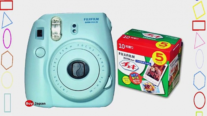 New Model Fuji Instax 8 Color Blue Fujifilm Instax Mini 8 Instant Camera   50 Films