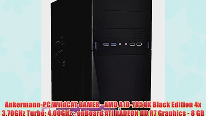 Ankermann-PC WildCAT GAMER - AMD A10-7850K Black Edition 4x 3.70GHz Turbo: 4.00GHz - onBoard