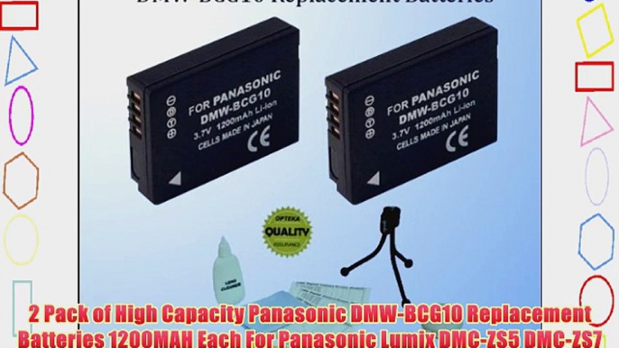 2 Pack of High Capacity Panasonic DMW-BCG10 Replacement Batteries 1200MAH Each For Panasonic