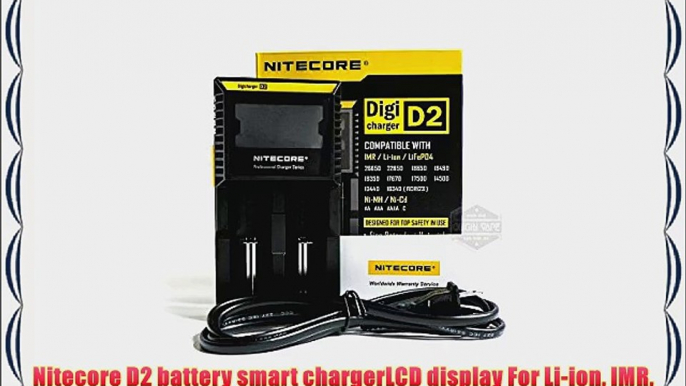 Nitecore D2 battery smart chargerLCD display For Li-ion IMR LiFePO4 26650 22650 18650 17670