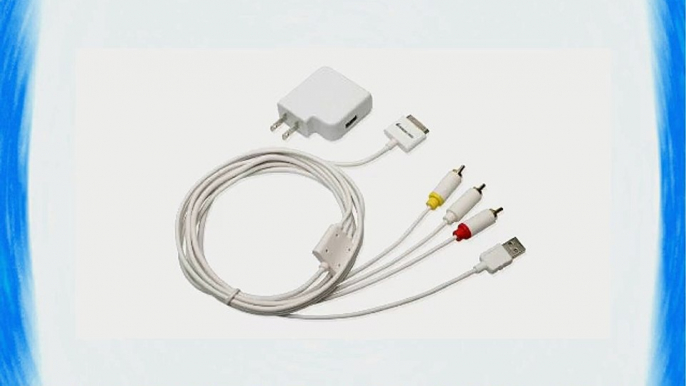 IOGEAR Composite AV Cable with Charger and Sync for iPhone/iPod (Apple MFI certified) White