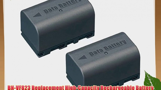 2-Pack BN-VF823 High-Capacity Replacement Batteries with Rapid Travel Charger for JVC GR-D850