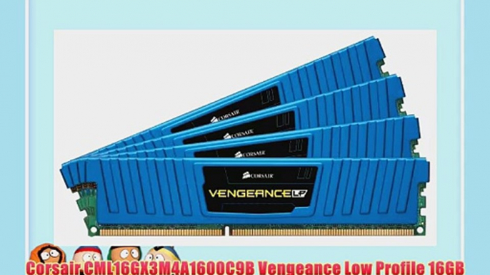 Corsair CML16GX3M4A1600C9B Vengeance Low Profile 16GB (4x4GB) DDR3 1600 Mhz CL9 XMP Performance