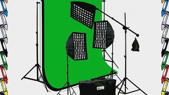 ePhoto 3 x Premium HoneyComb Softbox Photography Studio Video Lighting Kit Boom Stand Hair