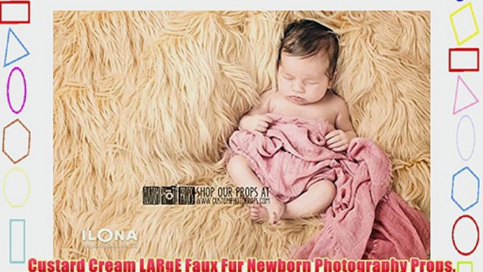 Custard Cream LARgE Faux Fur Newborn Photography Props Mongolian Fur Long Faux Fur Props for